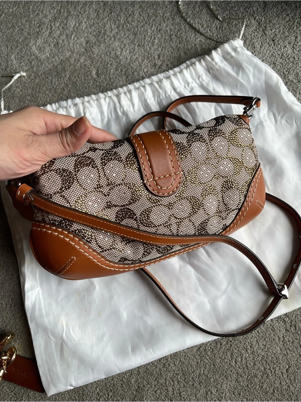 Authentic coach crystal shoulder bag